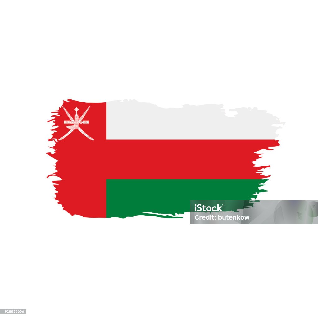 Oman flag, vector illustration Oman flag, vector illustration on a white background Backgrounds stock vector