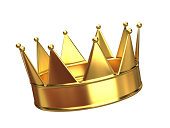 A golden crown with ten points 