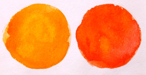 istock red and orange round circle abstract watercolor on white background 928844030