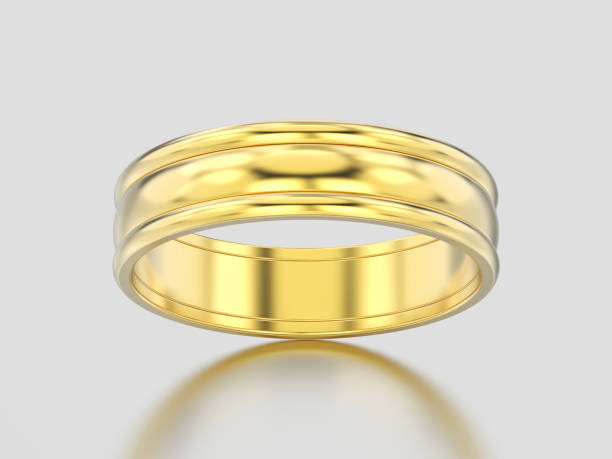 istock 3D illustration yellow gold matching couples wedding ring bands 928844728