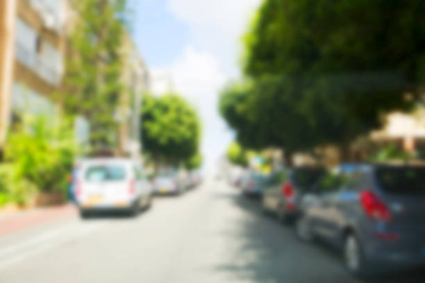 istock Abstract blurred background. Blurred road with car running 928847306