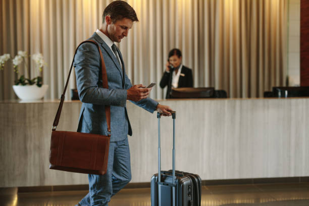 istock Business traveler arriving at his hotel 928850138