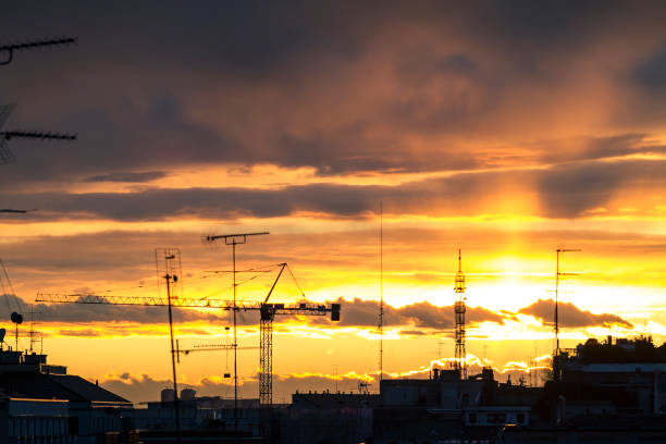 istock Colorful city sunset 928850420
