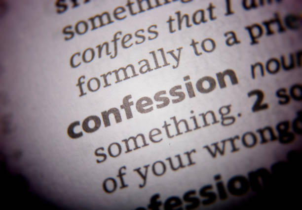 Confession printed and defined in the English dictionary stock photo