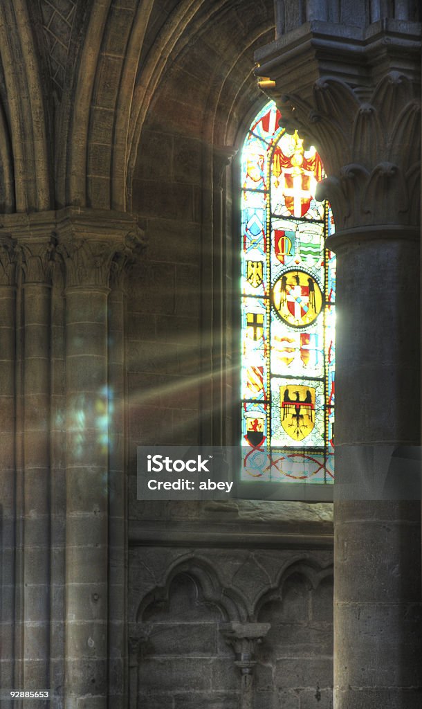 Rays of light  Abbey - Monastery Stock Photo