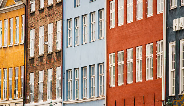 Colorful facades stock photo
