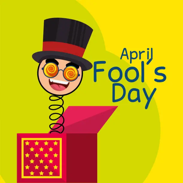 Vector illustration of april fools day celebration card