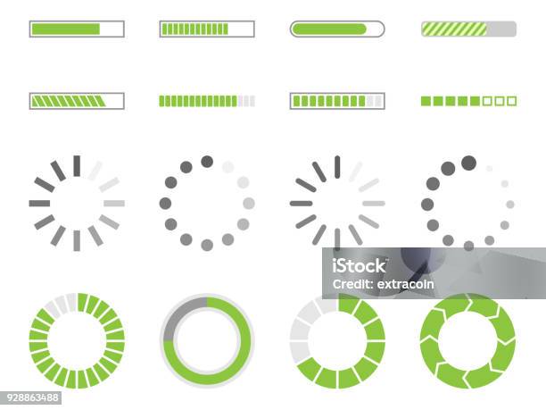 Loading Icons Load Indicator Sign Stock Illustration - Download Image Now - Downloading, Loading, Icon Symbol