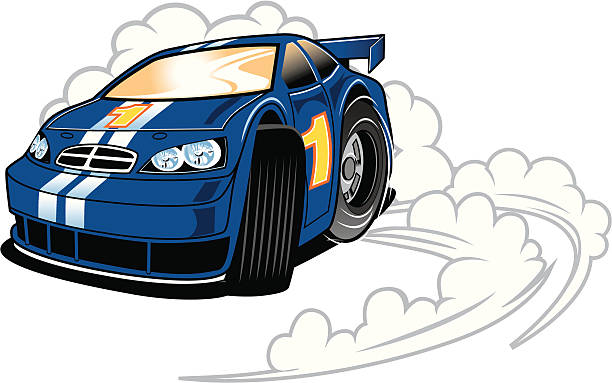 gewinner circle auto - racecar color image illustration technique speed stock-grafiken, -clipart, -cartoons und -symbole