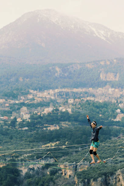 istock Walk a line in the sky.Turkish Highline Carnival in Antalya. 928866838