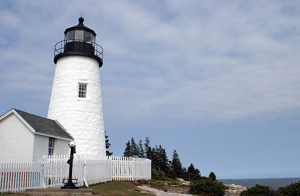 istock Beautiful white old lighthouse in Maine, USA 92886736