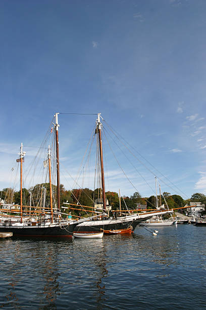 istock Camden harbor with sailboats 92886803