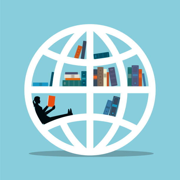 ilustrações de stock, clip art, desenhos animados e ícones de global education illustration - globe occupation working world map