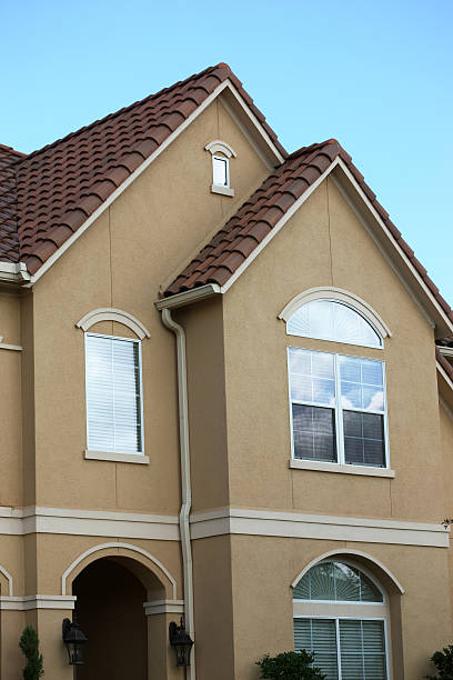 istock New house front entry and roof fragment 92887022