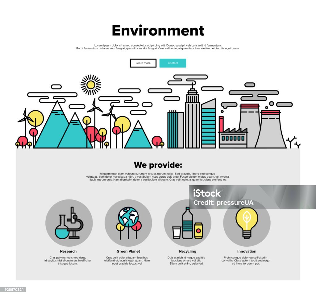 Environment Graphics Simple Ecology Environment Flat Line Web Graphics Stock Illustration ...