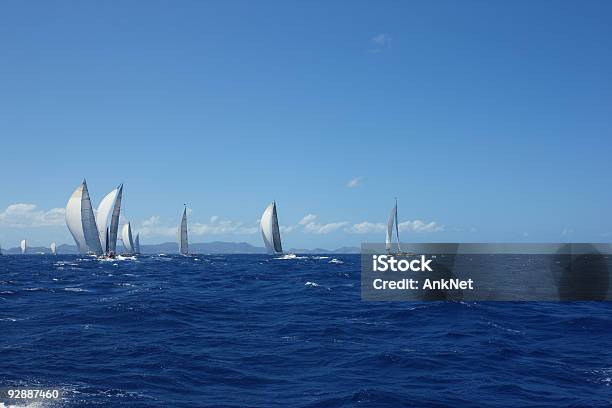 Kites Are Up Sailing With Spinnakers Stock Photo - Download Image Now - Sailboat, Sports Race, Sailing