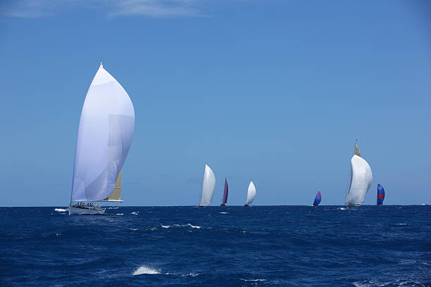 istock Sailboats sailing in the blue sea 92887481