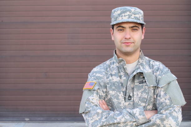 istock Soldier smiling close-up isolated with copy space 928890166
