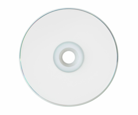 Blank Blu Ray DVD ready to burn information, isolated on white. dust and scratch free