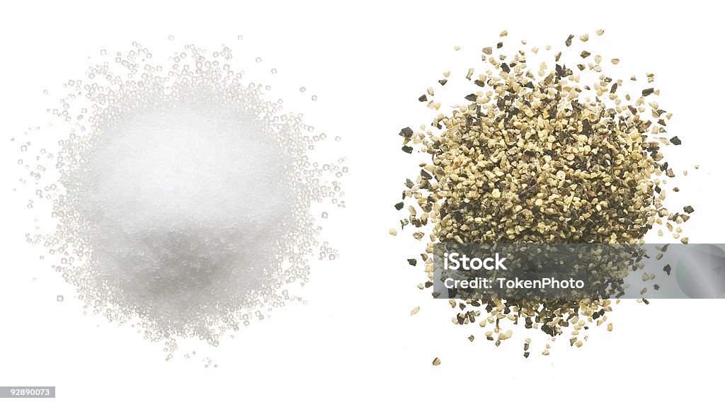 Salt and Pepper  Salt - Mineral Stock Photo