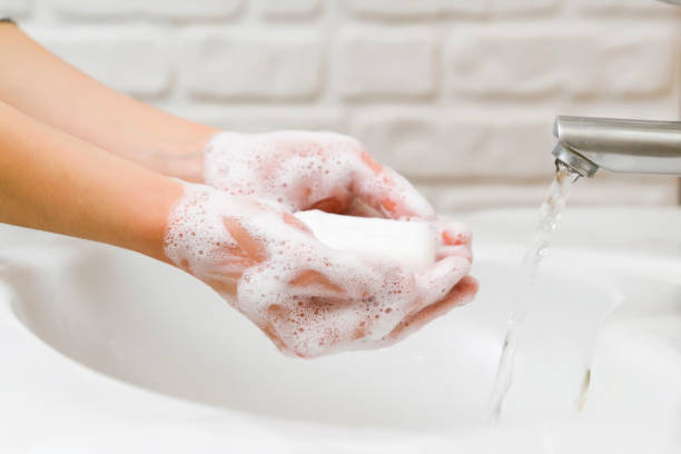 Washing hands stock photo