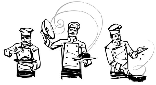 istock A set of illustrations by professional chefs on the belt. 928902286
