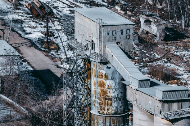 istock Close-up view of granary or bulk cement storage building 928905124