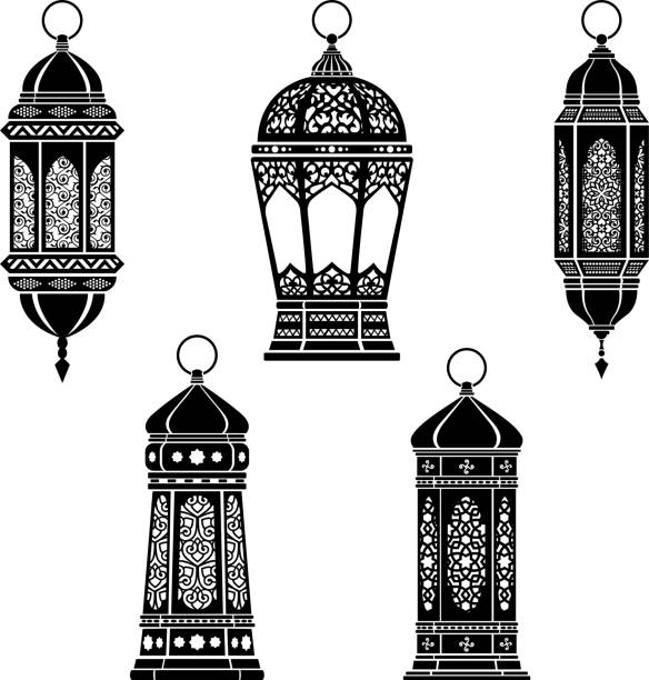 stockillustraties, clipart, cartoons en iconen met ramadan lantaarns - morocco