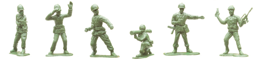 image of toy soldiers over dark background