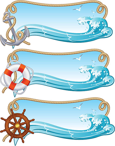 illustrazioni stock, clip art, cartoni animati e icone di tendenza di banner di vela - 4681