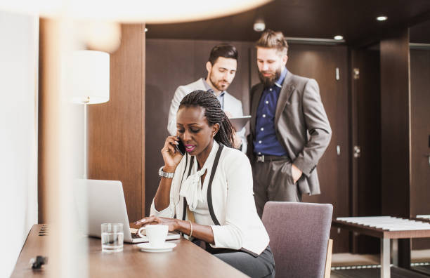 istock Business People Working at a Hotel Room 928917582