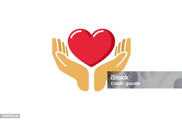 Vetores de Ícone De Dar Coração Amor Segurando As Mãos De Amor e mais imagens de Símbolo do Coração