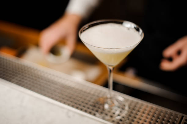 istock Elegant cocktail glass filled with fresh alcoholic drink 928920214