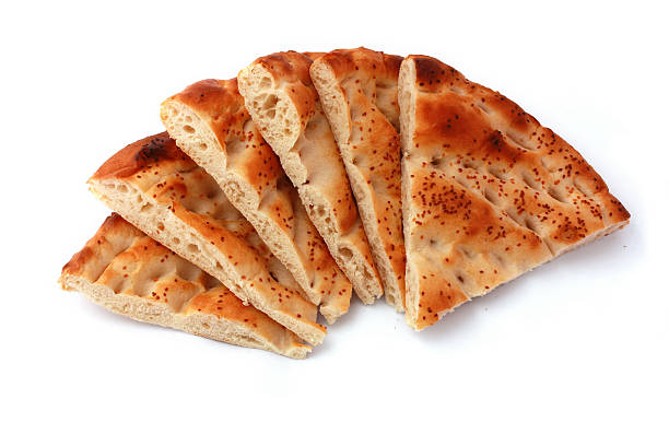 Six slices pita bread isolated on white  pita bread isolated stock pictures, royalty-free photos & images