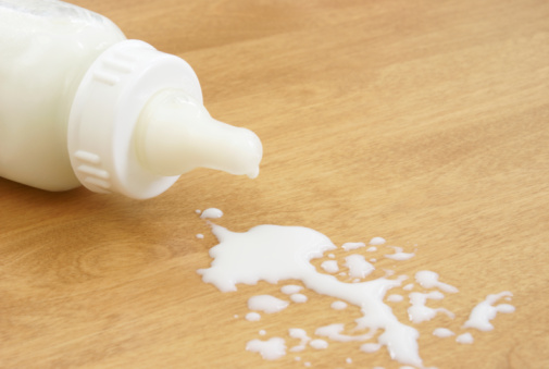 Pouring a glass of milk