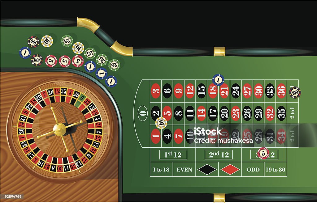 La ruleta. Vector. - arte vectorial de Ruleta libre de derechos