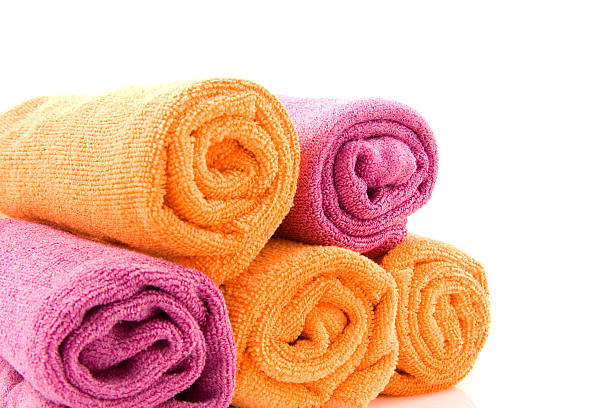istock Rolls of colorful towels 92894918