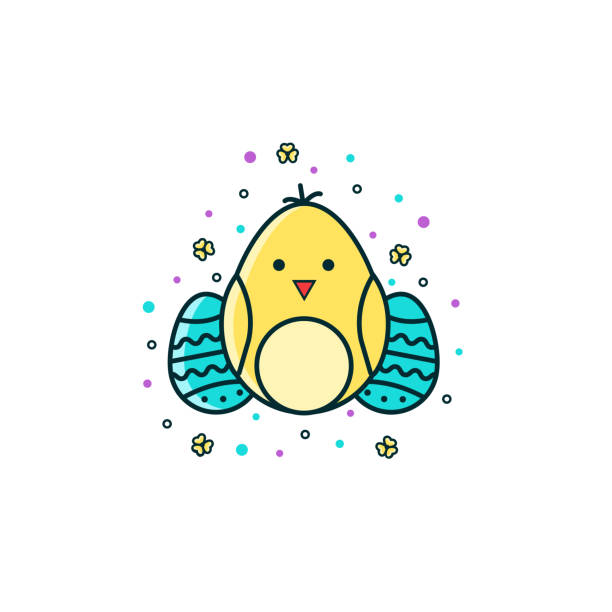 Egg Shaped Easter Chicken Character Emoji Emoticon In Flat Color Line  Design Spring Christian Holiday Vector Illustration Stock Illustration -  Download Image Now - iStock