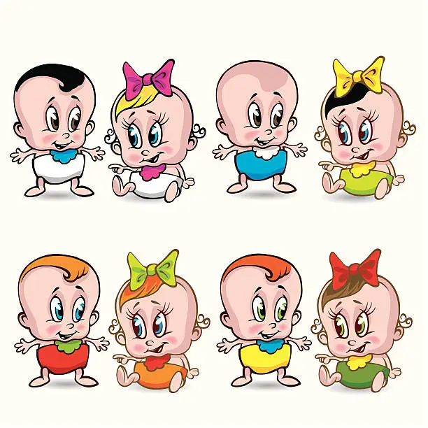 Vector illustration of Cartoon baby