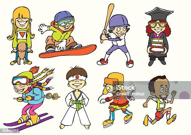 Ilustración de Diversión Deportes Para Niños y más Vectores Libres de Derechos de Chica adolescente - Chica adolescente, Guante, Guante deportivo