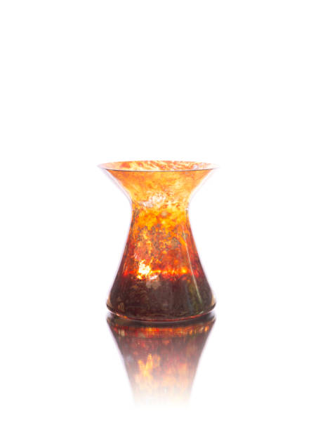 Antique glass vase isolated on white background