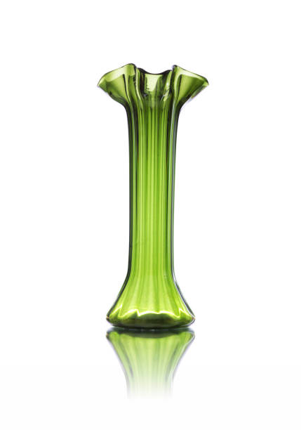 Antique glass vase isolated on white background