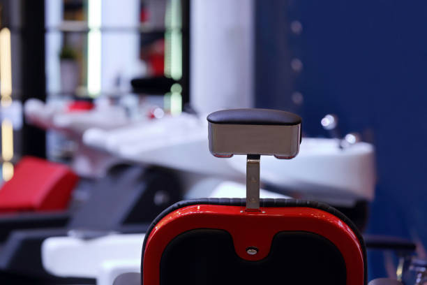 istock Barber shop with hairdressing chair 928991642