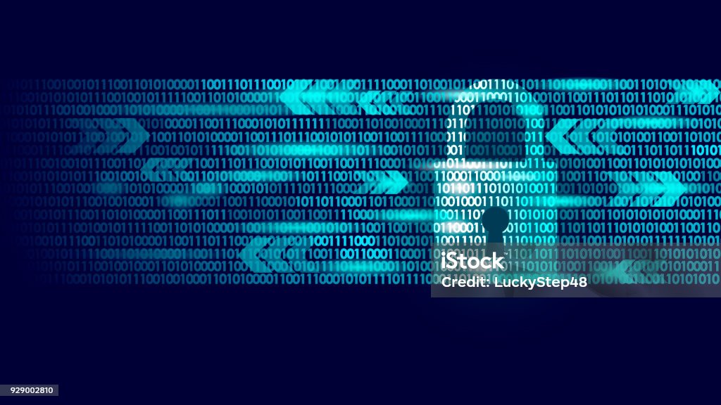 Digital lock guard sign binary code number. Big data personal information safety technology closed padlock. Blue glowing abstract web internet electronic payment vector illustration Digital lock guard sign binary code number. Big data personal information safety technology closed padlock. Blue glowing abstract web internet electronic payment vector illustration art Encryption stock vector