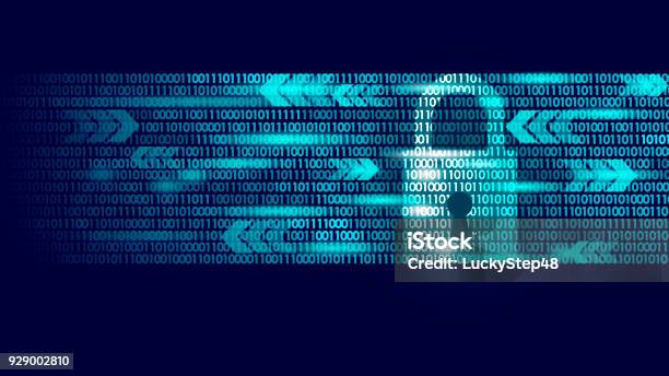 Digital Lock Guard Sign Binary Code Number Big Data Personal Information Safety Technology Closed Padlock Blue Glowing Abstract Web Internet Electronic Payment Vector Illustration Stock Illustration - Download Image Now