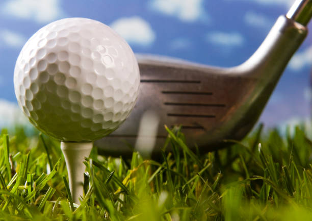 istock Golf club with ball on a tee 92901152