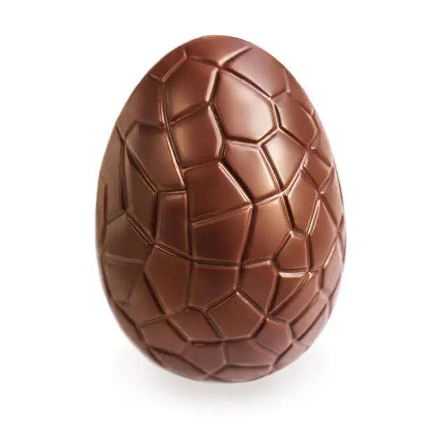 Chocolate Easter  egg  isolated on white background, close up