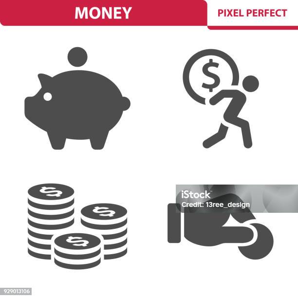 Money Icons Stock Illustration - Download Image Now - Icon Symbol, Piggy Bank, Debt