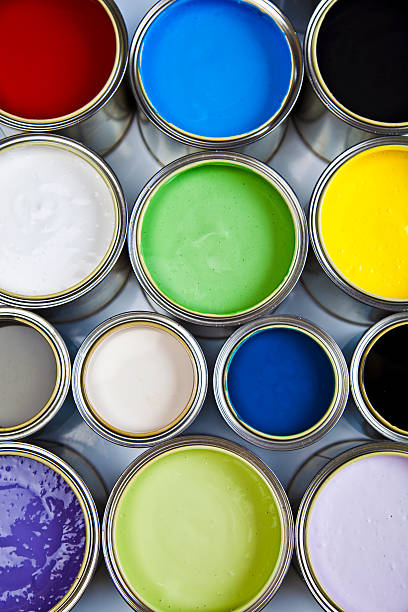 istock Cans and paint on the colourful background 92901794