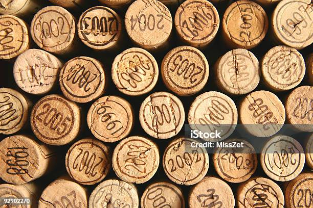 Wine Corks With Dates Stock Photo - Download Image Now - Alcohol - Drink, Backgrounds, Bottle
